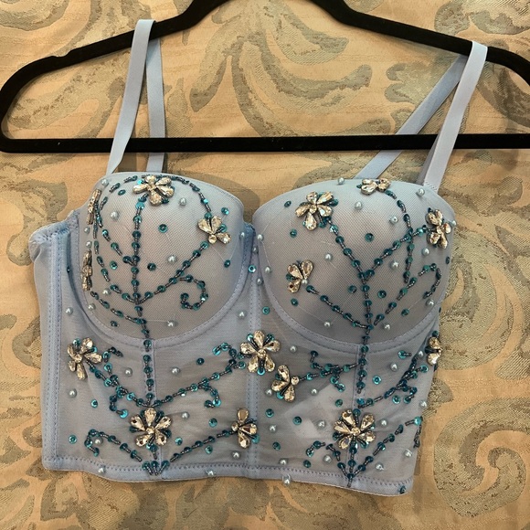 Feelin' Flawless Embellished Bustier | Blue rhinestone bustier top - Picture 12 of 12